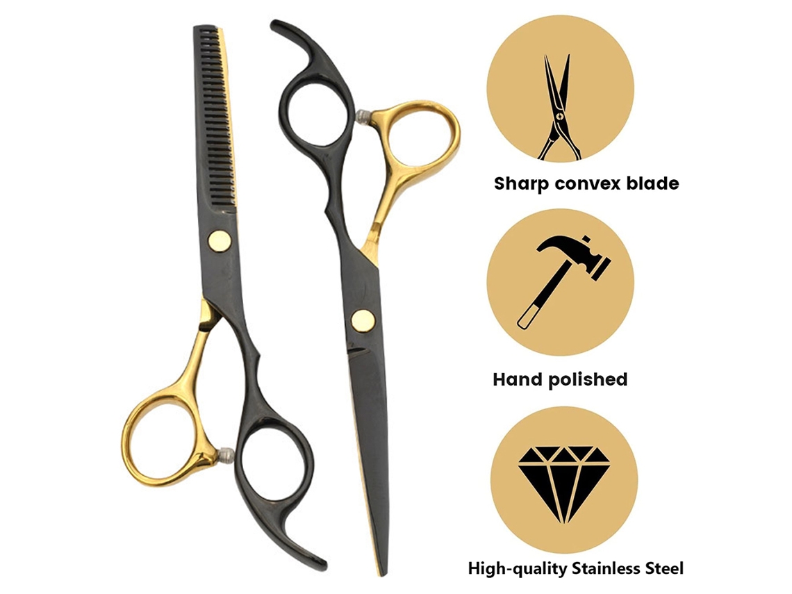 Kit de Tesouras para Corte de Cabelo Conjunto de Tesouras de Barbeiro Profissional com Tesouras de Desbaste JEDBESETZT