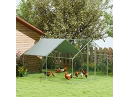 Gaiola para galinhas de metal, com cobertura impermeável, capacidade 10-15 aves, 3x3,4x1,9m | S/MARCA