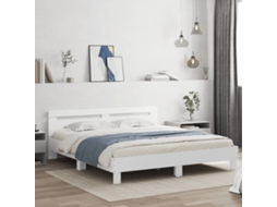 Estrutura De Cama Com Cabeceira E Luzes Led 160x200 Cm Branco