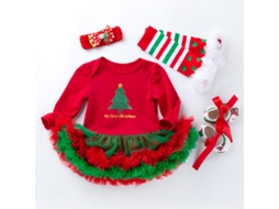 Conjunto de Saia Macacão de Bebê de Roupas de Natal 80Cm
