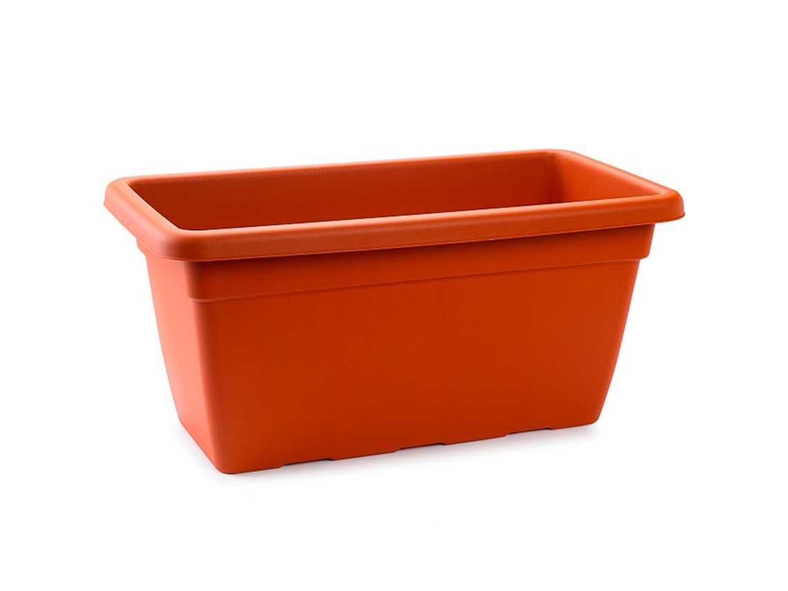 Floreira De Plástico Sem Prato, Vaso Com Furos De Drenagem, Modelo Plft, Vaso Retangular, Plantas, Flores, Varanda, Casa, Fabricado Na Espanha Acan