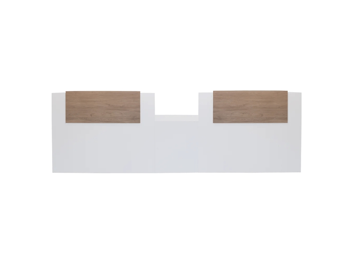 Recepção Dupla Basic Adaptada para Pessoas com Deficiência OFILIKE (Carvalho - 100+60+100 cm)