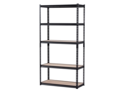 Prateleiras de Armazenamento 5 Níveis 406 X 914 1813 Mm Capacidade Carga Total 907 Kg, Metal e Mdf Ajustáveis para Garagem, Cozinha, Depósito, Porão,