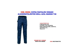 Cofra pantalon verano algodon-pol. drill azul mar. t48