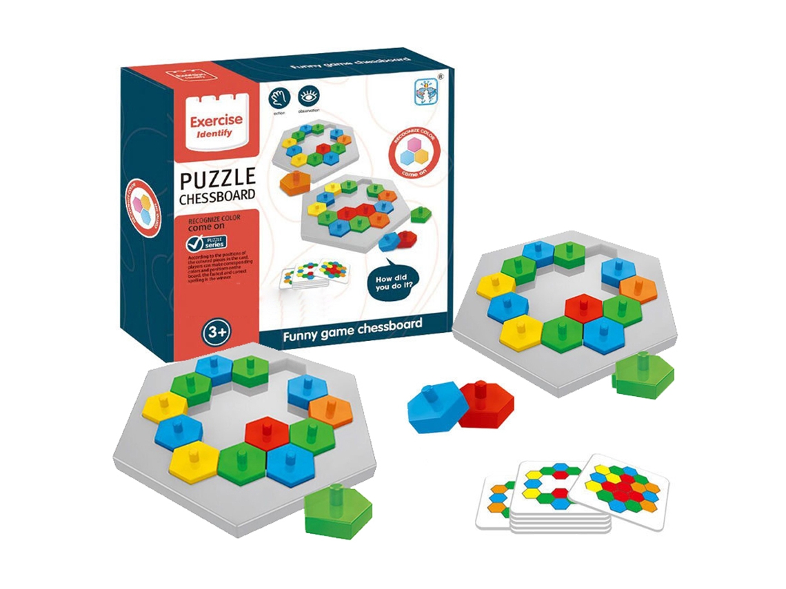 Primerox quebra cabeça Hexagonal Tangram: Brinquedo Educativo Que Estimula o Cérebro e a Lógica para Todas as Idades