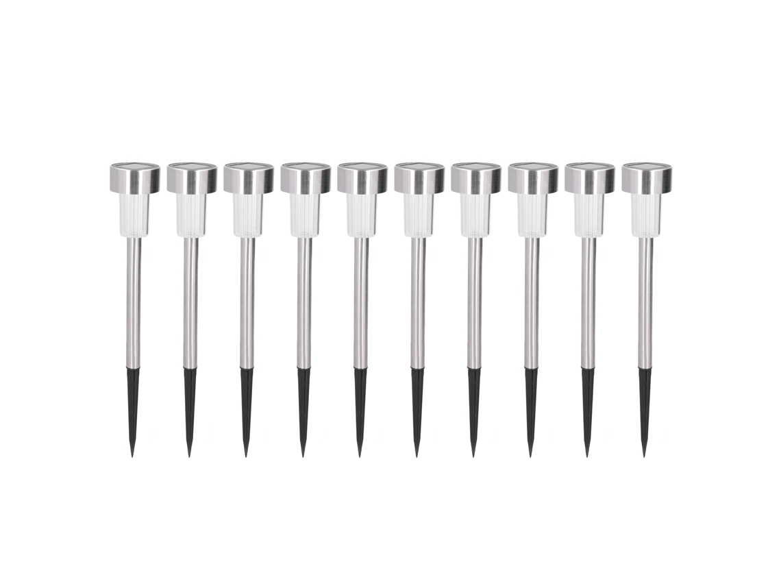 2026 10 Peças Lâmpada Solar Jardim Led Exterior Ip44 Resistente À Água Aço Inoxidável Luz Branca Quente para Pátio e Jardim