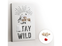 Painel De Cortiça Para Parede Montanhas Stay Wild Para A Sala De Estar Espelharte (40x60 Cm)