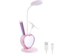 Luminária De Mesa Led Rosa Com 2 Modos De Cor E Regulagem De Intensidade Contínua., Proteção Para Os Olhos E 2 Modos De Cor