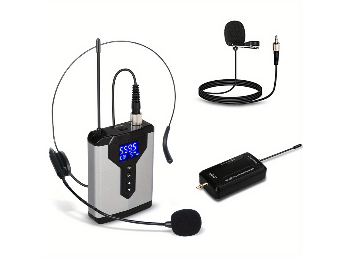 Sistema De Microfone Lapela Sem Fio Q7, Botão Com Receptor E Bodypack Recarregável, Para Câmeras Slr, Mixers Áudio Computadores Aquaforge