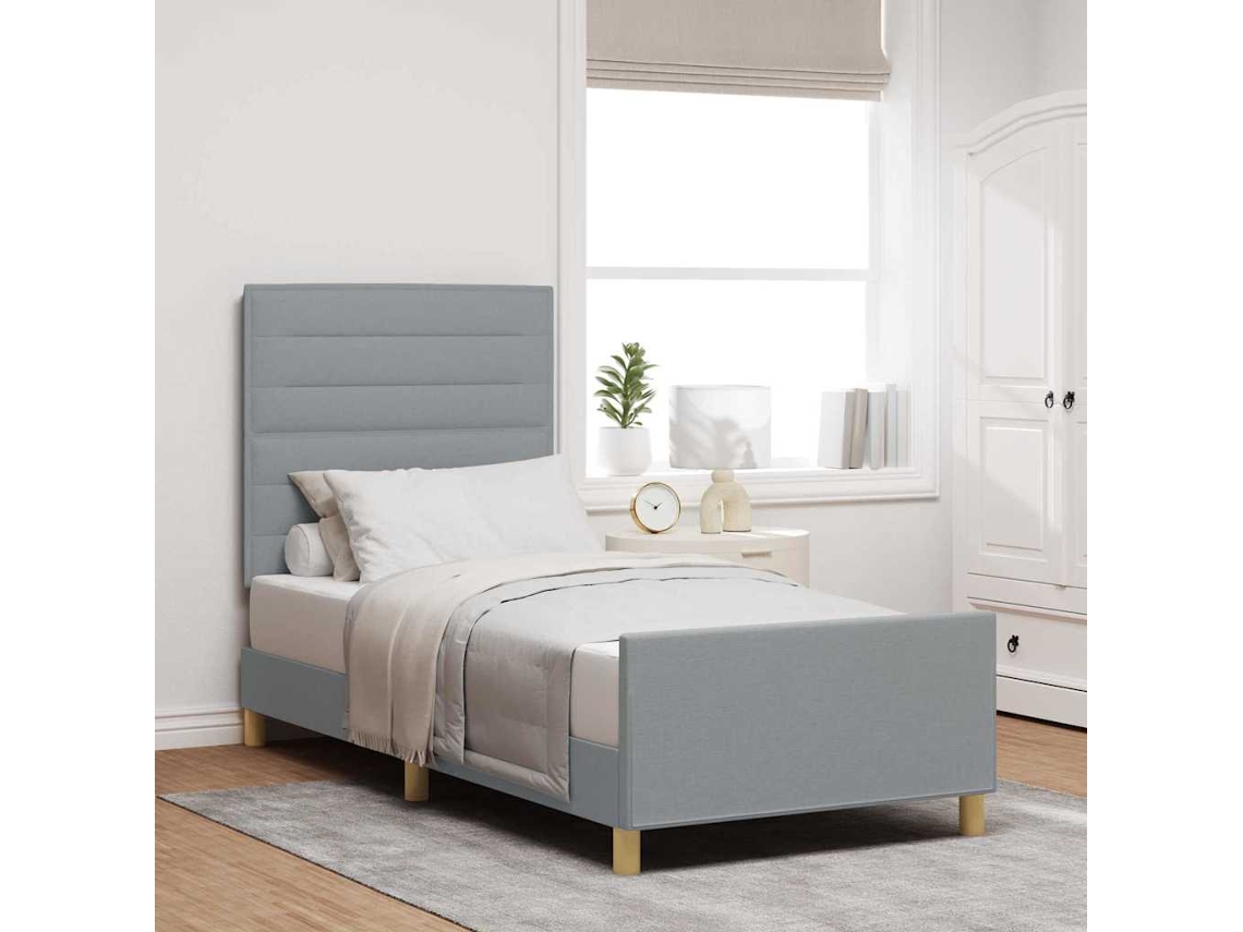 Vidaxl Estrutura Da Cama Cinzento-claro 100 X 200 Cm Tecido
