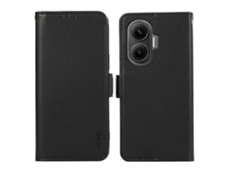 Capa De Couro Abeel Para Xiaomi Redmi Turbo 4 Pro 5g Poco F7 5g Com Bloqueio Rfid E Carteira Preta