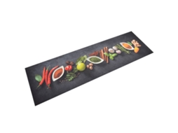 Vidaxl Tapete De Cozinha Lavável 45x150 Cm Veludo Padrão Especiarias