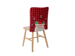 Capa de Cadeira Christmas Plaid para Natal, Elegante e Confortável LAXISCREED