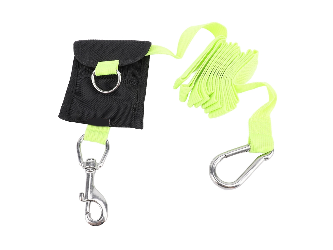 Corda De Mergulho 2.6m Nylon Com Fivela Inox Verde Fluorescente