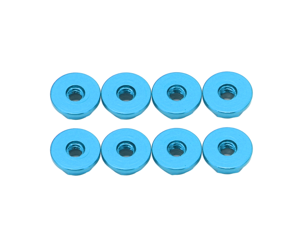 Mali 8 Pçs Porcas Auto blocantes M2 de Liga de Alumínio com Aro e Forro de Nylon para Scx24 Carro Rc 1/24 Azul
