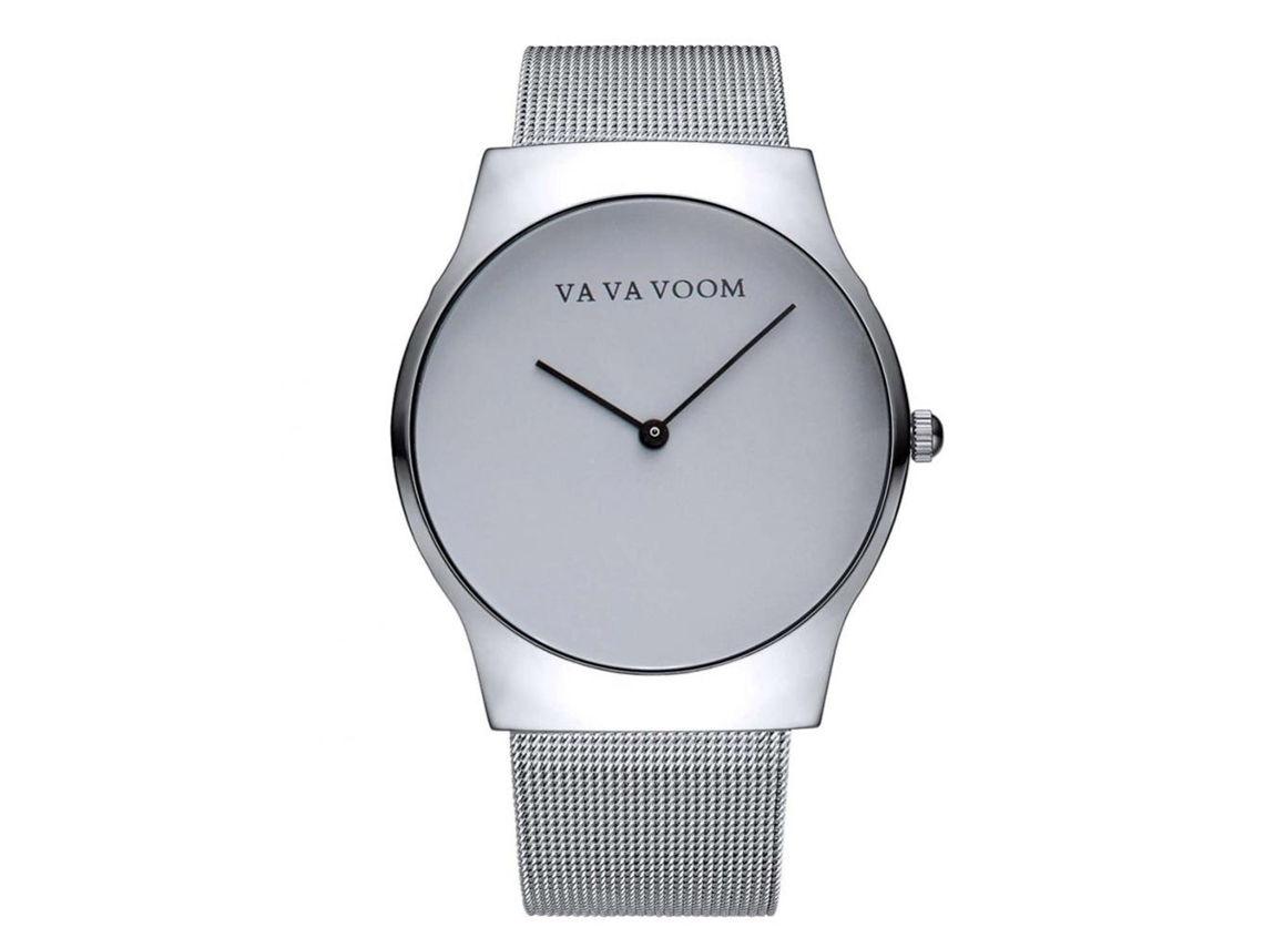 Relógio masculino Vava Voom Fashion Quartz com pulseira prateada