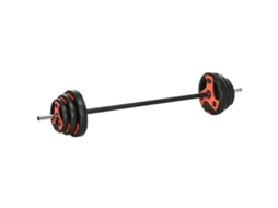 Barra De Pesos Com Disco Metal, Pu E Areia Cor Preto E Vermelho 140x17x17 Cm Sportnow