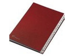 FRASCHINI Pastas Alfabéticas Divisor de Couro Vermelho 240 X 340 Mm