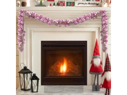 Vidaxl Guirlanda De Bolas De Natal Led Rosa 186 Cm Poliestireno