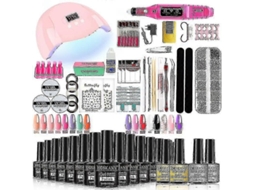 Kit de Unhas Gel Profissional Conjunto com 120w/54w Lâmpada Unha Uv e Broca Compatível Todo o G El Secagem Esmalte M GOKOCO