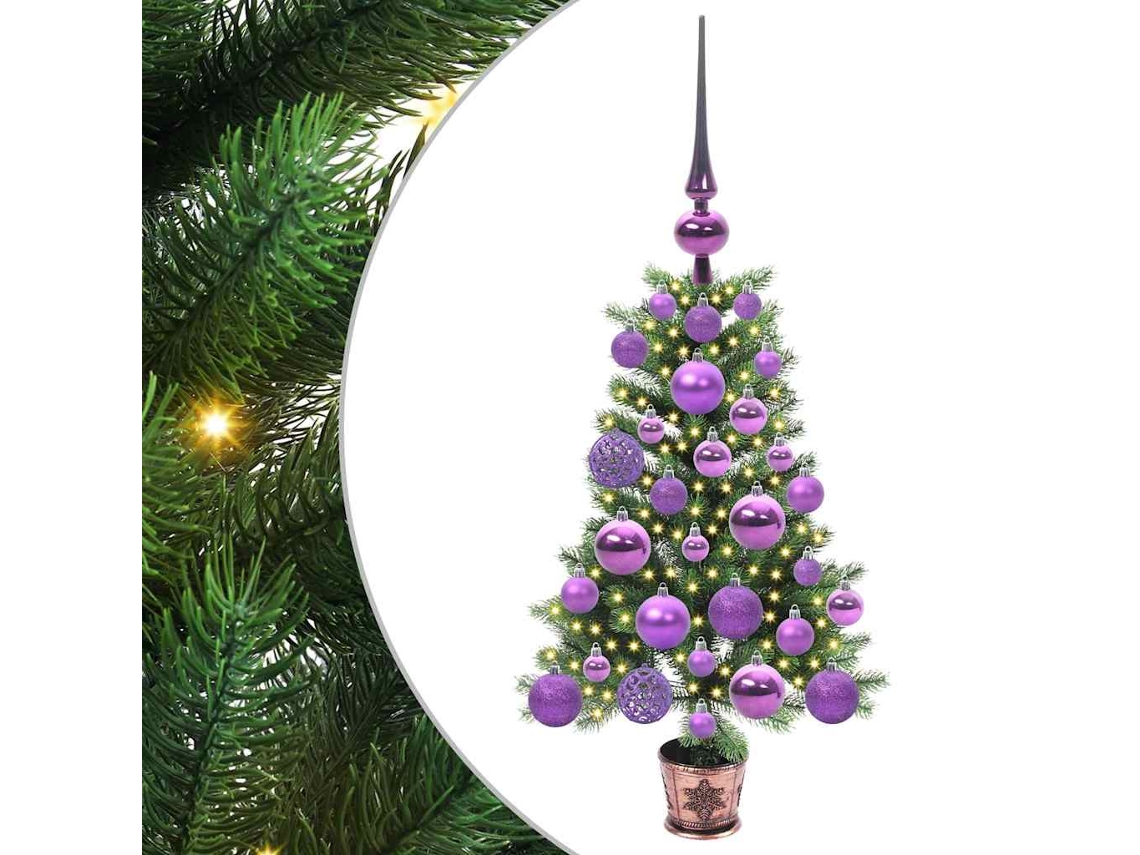 Árvore De Natal Artificial Pré Iluminada Vidaxl Verde Polietileno (65 Cm)