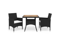 Dining Set, Dining Sets Vidaxl Preto Rattan / Vime (n/a)