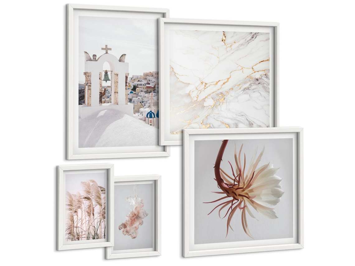 Conjunto De Pinturas Vistas Estilosas Arquitetura Natureza Espelharte (5 Peças)