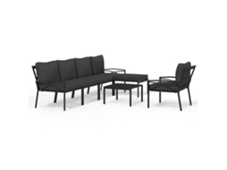 Garden Lounge Set, Garden Lounge Sets Vidaxl Preto Aço (n/a)