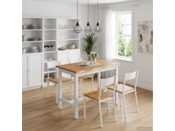 Vidaxl Mesa Alta Ekai Branco 112 X 70 X 91 Cm Madeira De Pinho Maciça