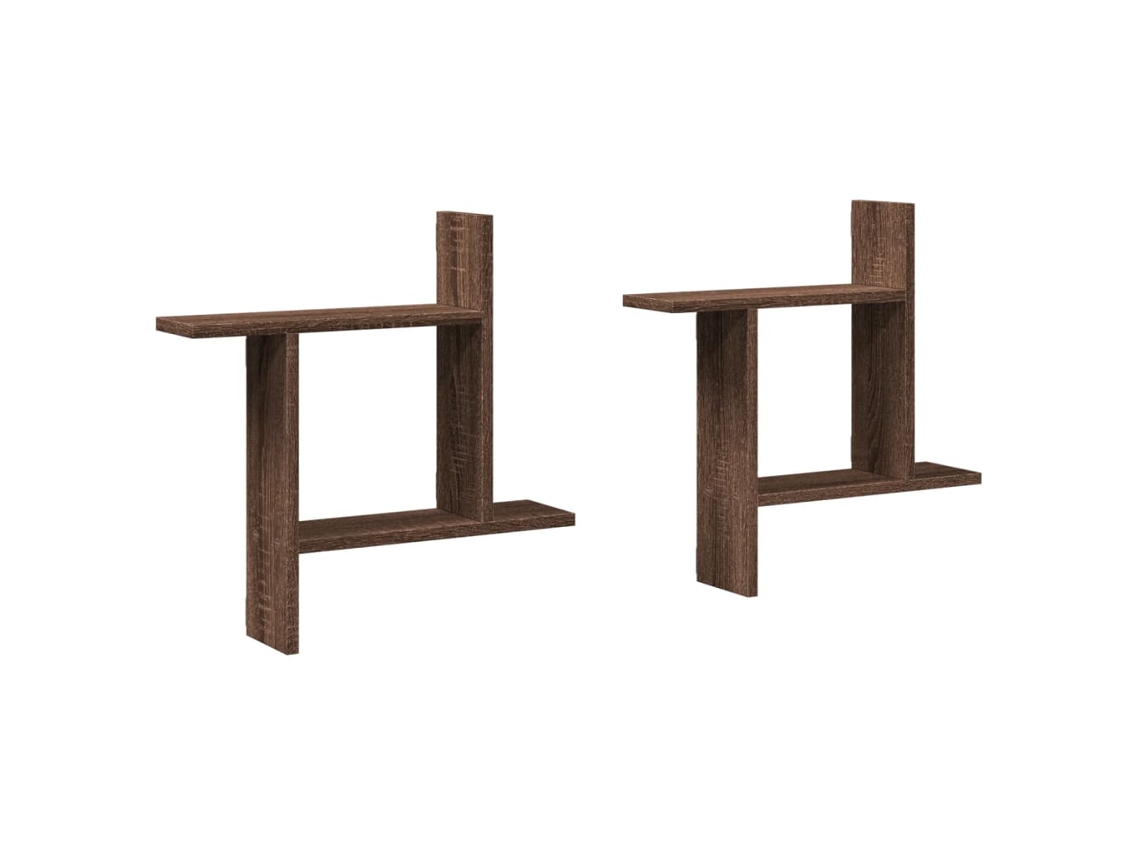 Wall Shelf, Wall Shelves Vidaxl Marrom Madeira Processada (50 X 12 X 50 Cm)
