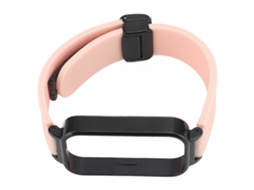 Pulseira De Silicone Com Fivela Magnética Para Band 3 E Band 9 Active Rosa