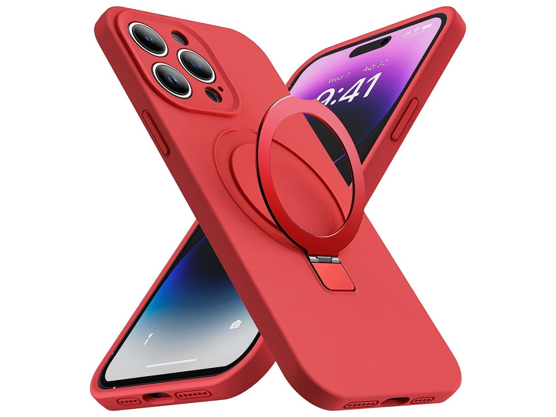 Suporte Casa Magsafe Para Iphone 14 Pro Max Silicone Vermelho