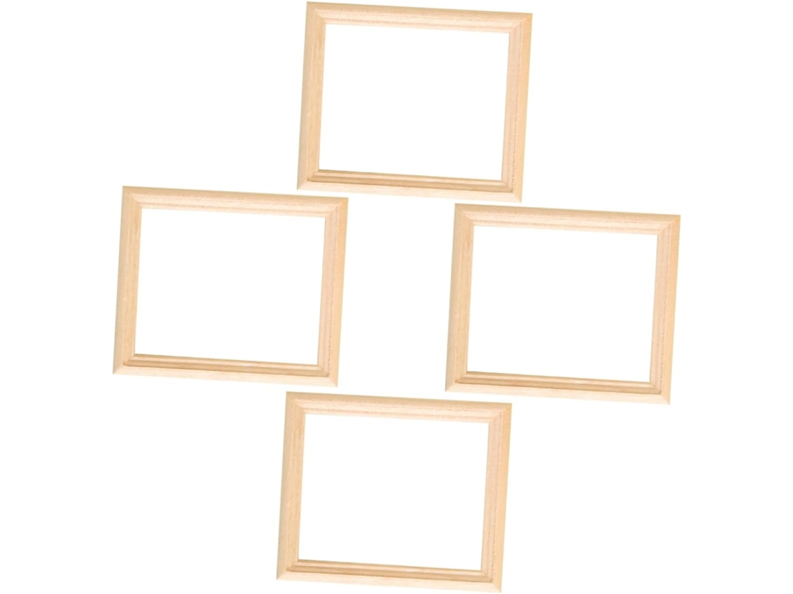 Kit de 4 Molduras para Casa de Bonecas, Molduras Diy para Decoração em Miniatura, Molduras Artesanais Sem Pintura para CHABERLU