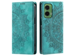 Capa Para Motorola Moto G35 5g, Modelo 010, Com Estampa Mandala, Fecho Magnético E Revestimento Em Couro Pu. Multicolorida