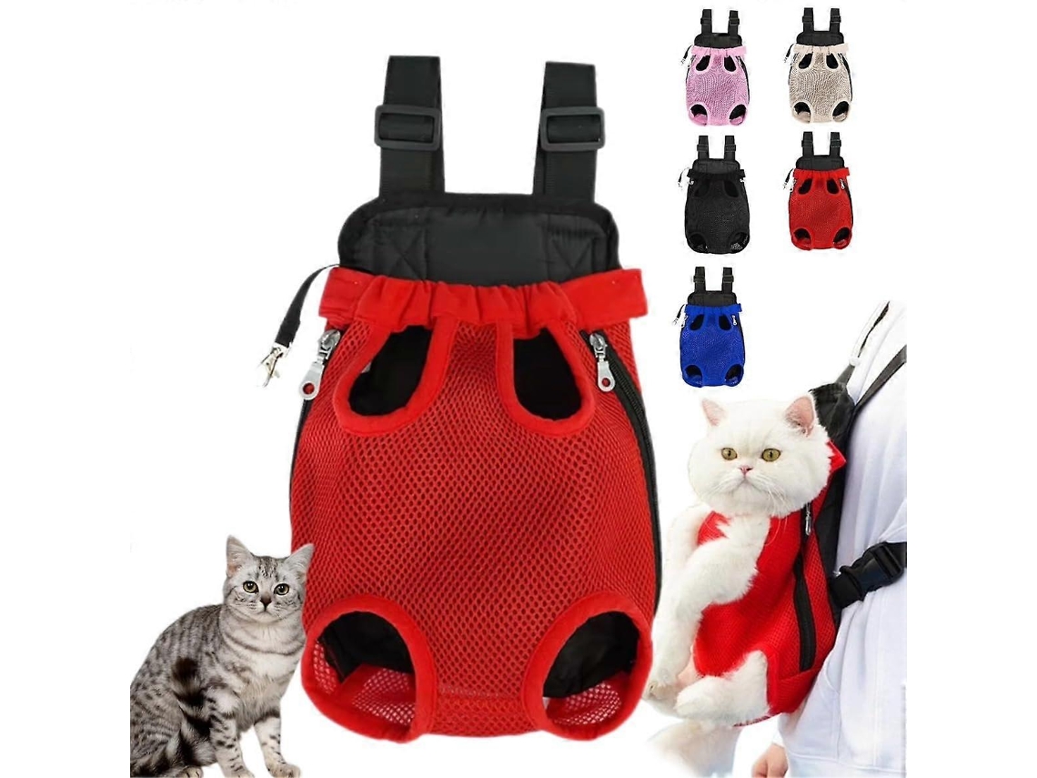 Mochila de Transporte para Animais de Estimação AQUAFORGE respirável frontal tamanho M vermelha