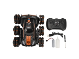 Ats carrinho de Controle Remoto Stunt 2.4ghz com 6 Rodas, Luzes e Sons, Rotação de 360 Graus, Brinquedo para Crianças Laranja