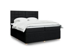 Vidaxl Cama Com Molas/colchão 200x200 Cm Tecido Preto