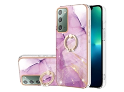 Capa De Celular Tpu Imd Com Revestimento De Mármore Galvanizado E Suporte De Anel Para Samsung Galaxy Note20