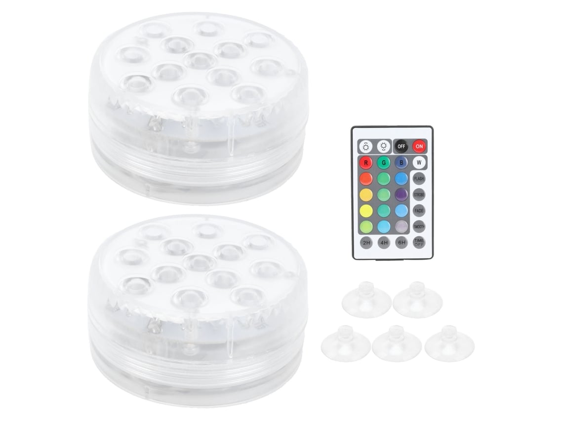2026 2pcs Lámpara Led Sumergível Rgb 16 Cores com Ímã e Ventosa para Piscina, Aquário e Fonte