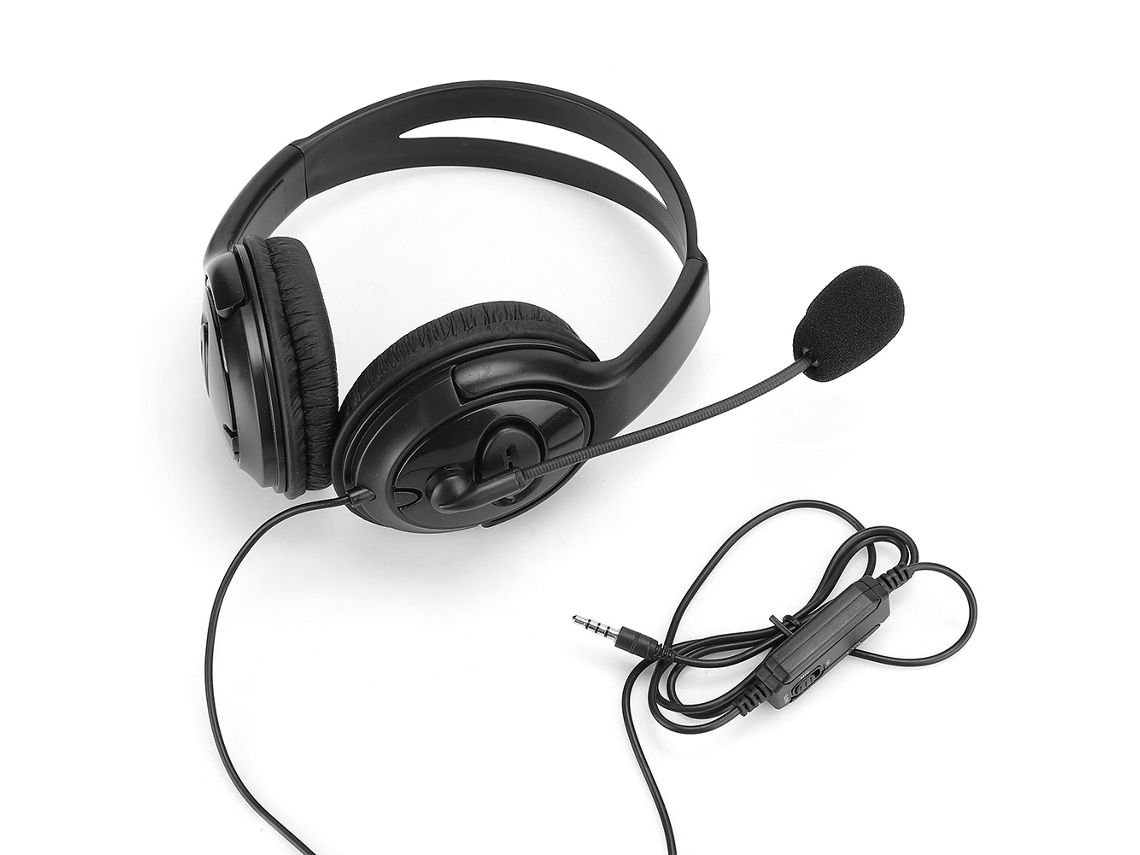 Fone De Ouvido Gamer Abs Leve Com Fio 3.5mm Para Ps4 Celular Computador Caixa Branca Preto