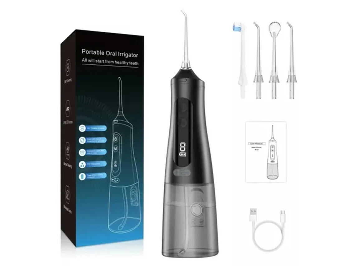 Irrigador Oral Yizhood Portátil Usb Jato De Água Dental 310ml M131 Preto