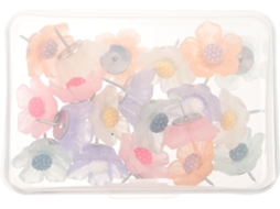 Tachinhas Em Formato Flor, 20 Unidades, Para Quadrados de Cortiça, Artesanato em Resina e Arame Aço, Ideal Para Atividades