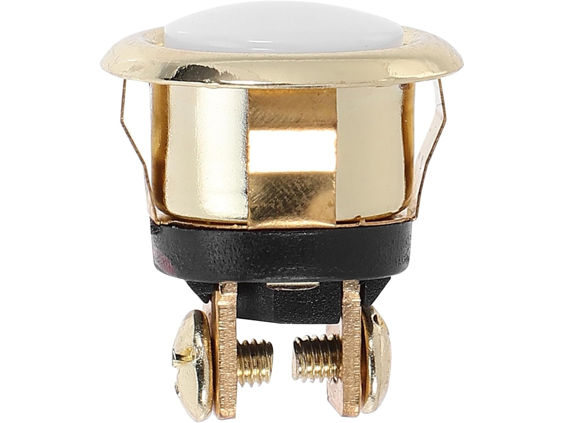 Campainha de metal com fio, botão redondo para entrada de casa e garagem, interruptor elétrico robusto para instalação.