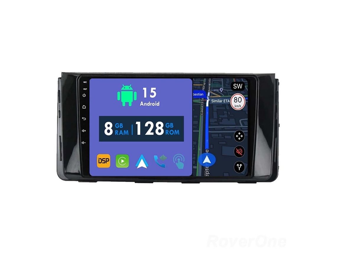 Auto Rádio Carro Bluetooth Autoradio 8GB RAM 128G ROM CarPlay Navegação GPS Ecrã Táctil RoverOne para Hyundai H350 2015-2021  