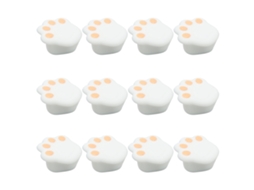 Mali 12 Protetores de Canto Pata de Gato Silicone 3,8x3,8x1,9cm Branco para Bebê Móveis