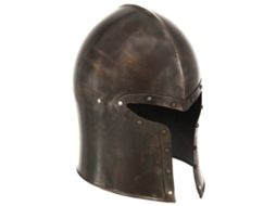 Vidaxl Capacete De Cavaleiro Medieval Réplica Larp Aço Prateado