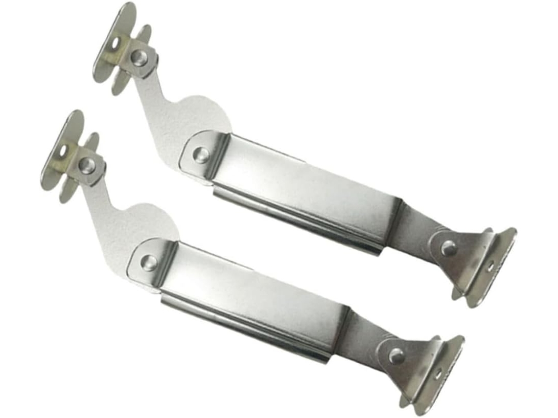 2 Dobradiças De Ferro Para Armário, Prateadas, Suporte Portas.