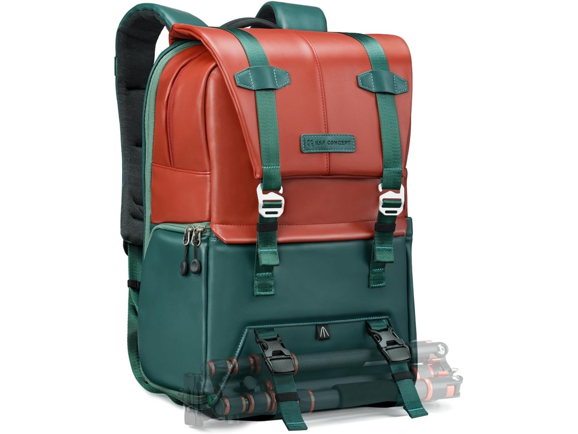 Mochila Para Câmera 20l, Laranja/verde