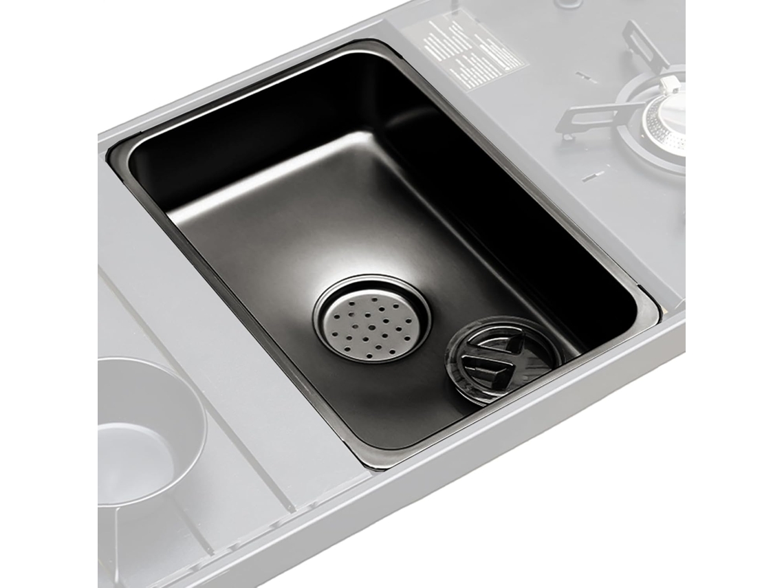 Pia De Camping Portátil, Em Aço Inoxidável, Multiuso, Com Ralo, Ideal Para Piqueniques, Pesca E Lavanderia.