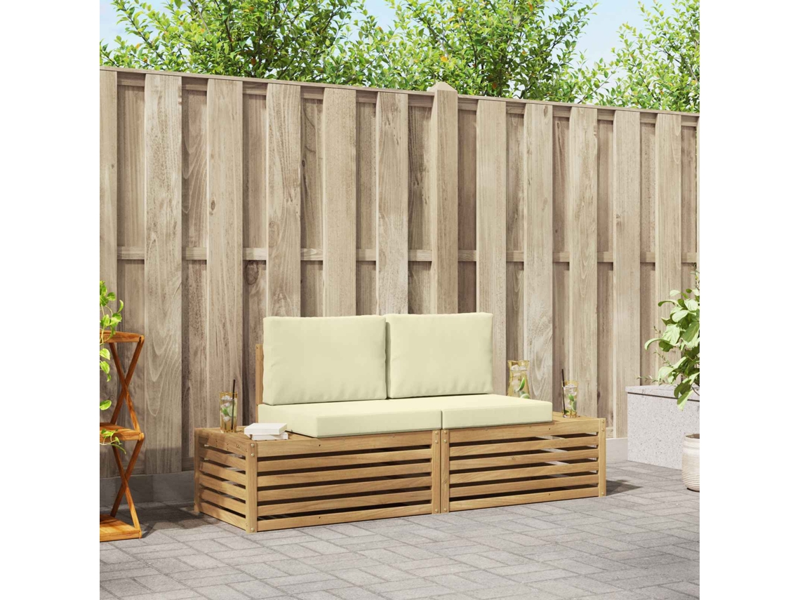 Vidaxl Conjunto De Sofás Para Exterior Branco 182,5 X 63 X 73 Cm